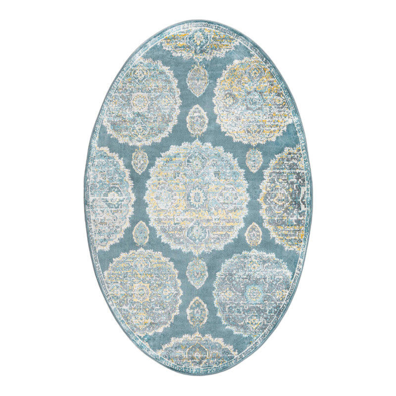 Paragon Floral Indoor Rug, Oval 5'5" x 8'