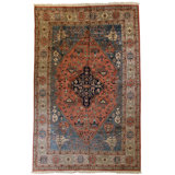 One-of-a-Kind Oriental Hand-Knotted Wool Rose/Blue/Beige/Brown Area Rug