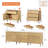 94.5" Modern Reeded Minimalist Sideboard With Doors And Drawers, 3-In-1 Wooden Credenza Storage Cabinet For Kitchen, Dining Room-2131578153