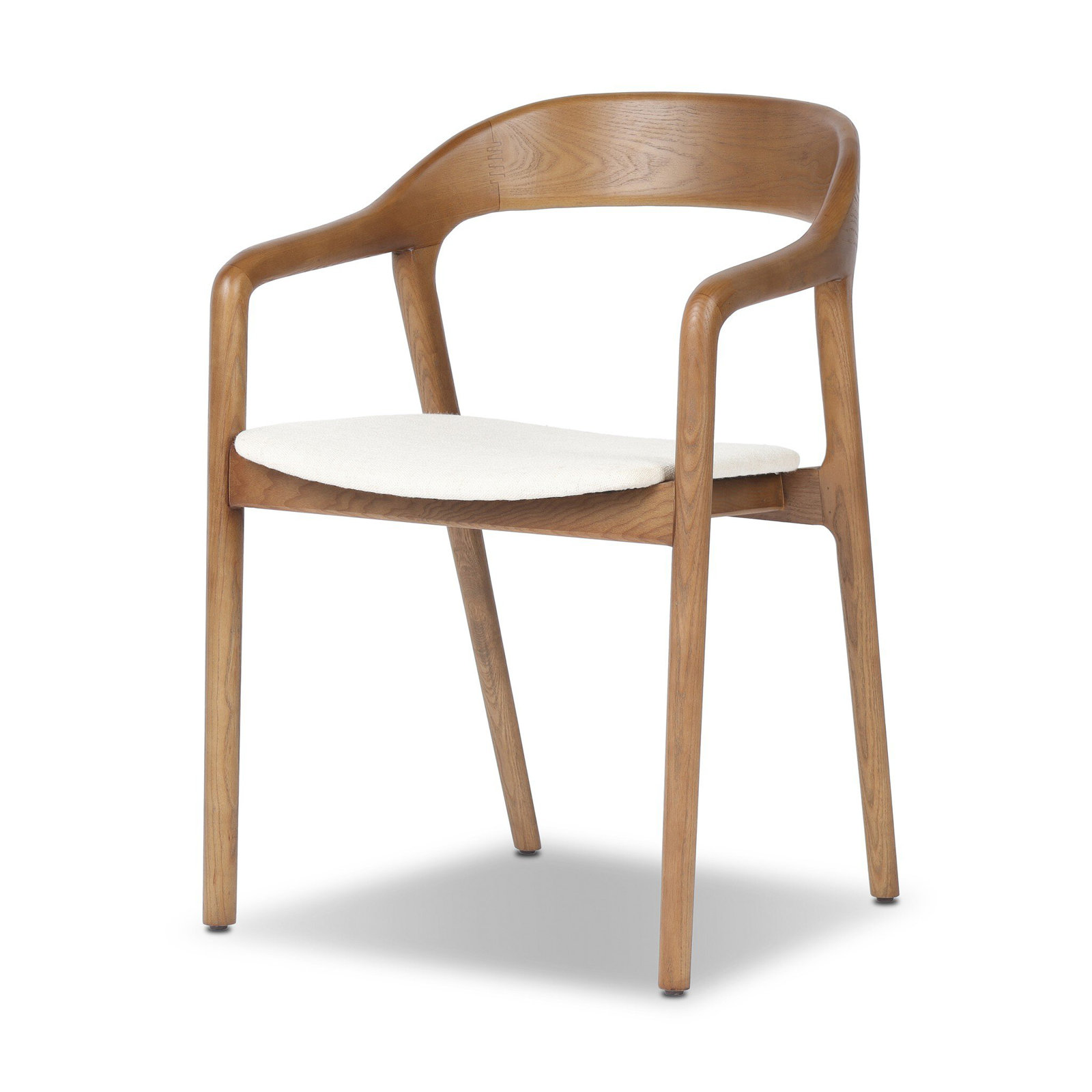 Kayla Leather Dining Armchair, Brown, Alcala Cream