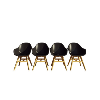 Chaise de patio noire avec accoudoirs Rafael
