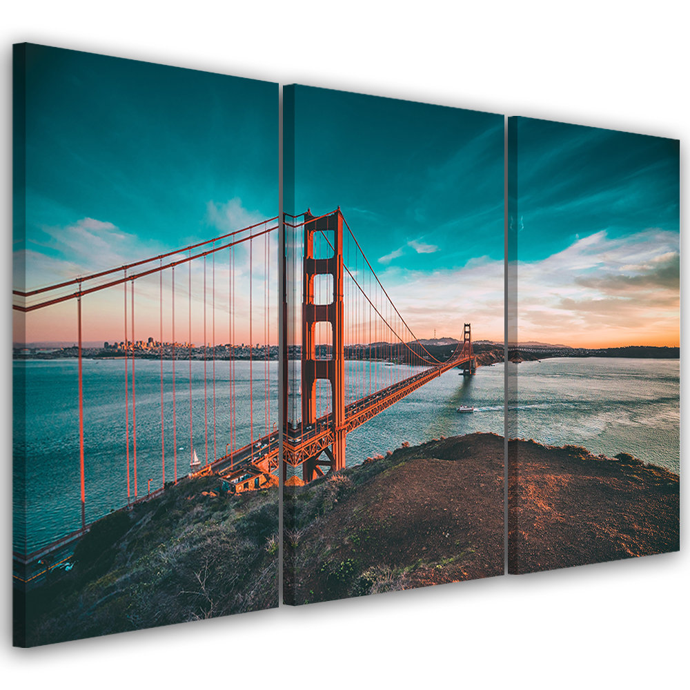 Leinwandbild Golden Gate Bridge San Francisco Turquoise