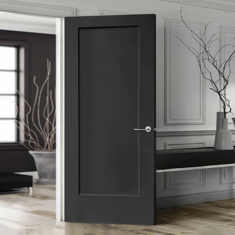 Dalle de porte intérieure 1 panneau, 36 po x 80 po, Noir, noir, noir, noir