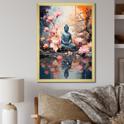 Floral Buddha In Meditation I On Canvas Print