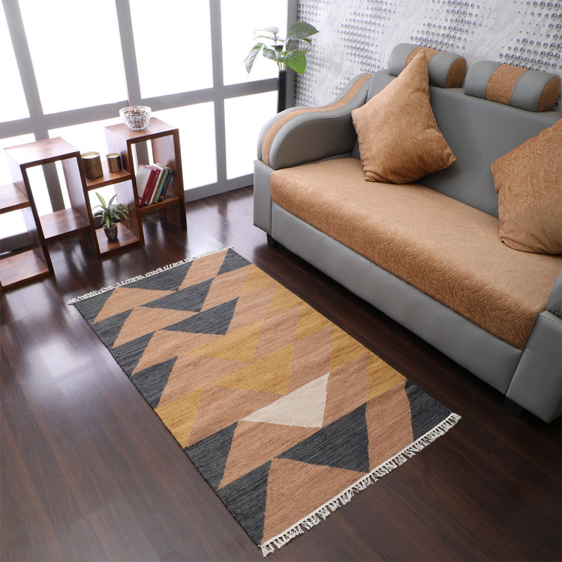 Tapis écologiques en laine Kilim tissés à la main et à plat Manns, Rectangulaire 3 pi x 5 pi