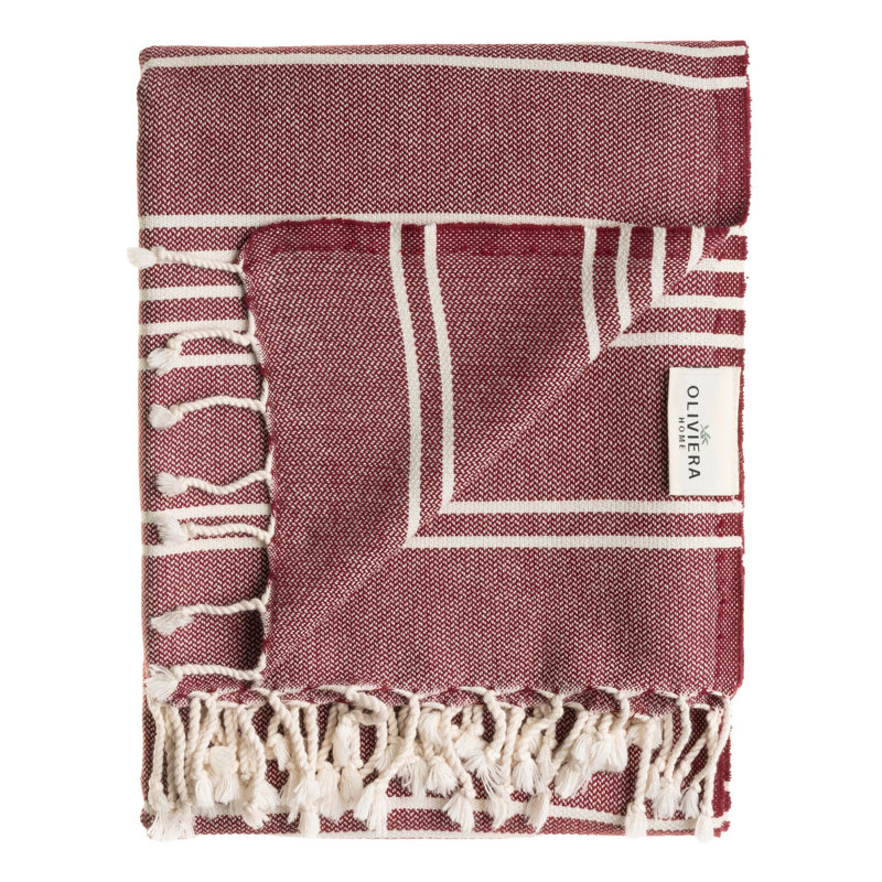 Ensemble de 4 serviettes en coton Essential, Bourgogne