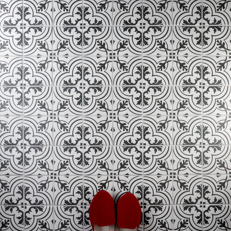 Twenties Mini 4" x 4" Ceramic Patterned Wall & Floor Tile