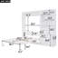 Lit escamotable double avec plusieurs tablettes de rangement et une armoire