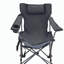 Chaise de camping d'extérieur pliante / portative / inclinable réglable (réglage à trois niveaux), poches latérales et porte-gobelet, sac de transport, bleu foncé