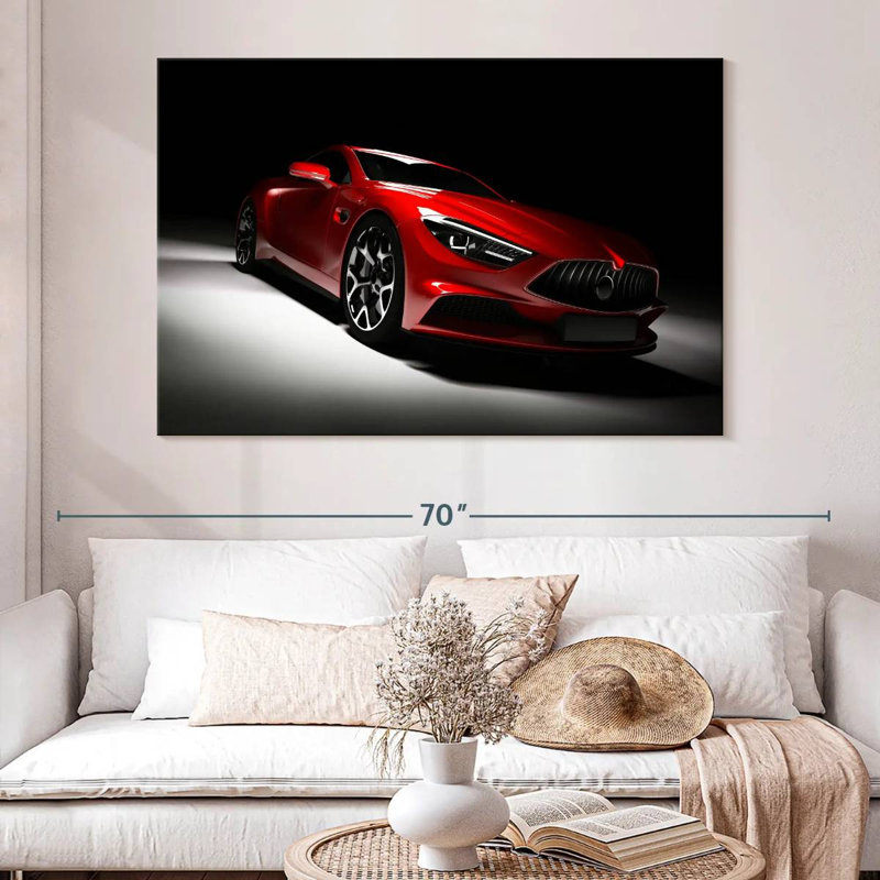 Voiture rouge moderne Mehar, H 34 po x l 51 po