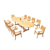 Mas Outdoor 13 - Piece Teak Dining Set