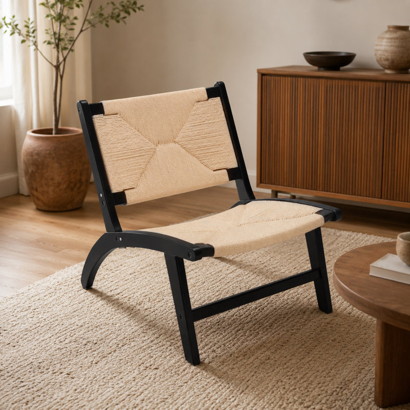 Fauteuil d'appoint rembourré Kraemer, Noir