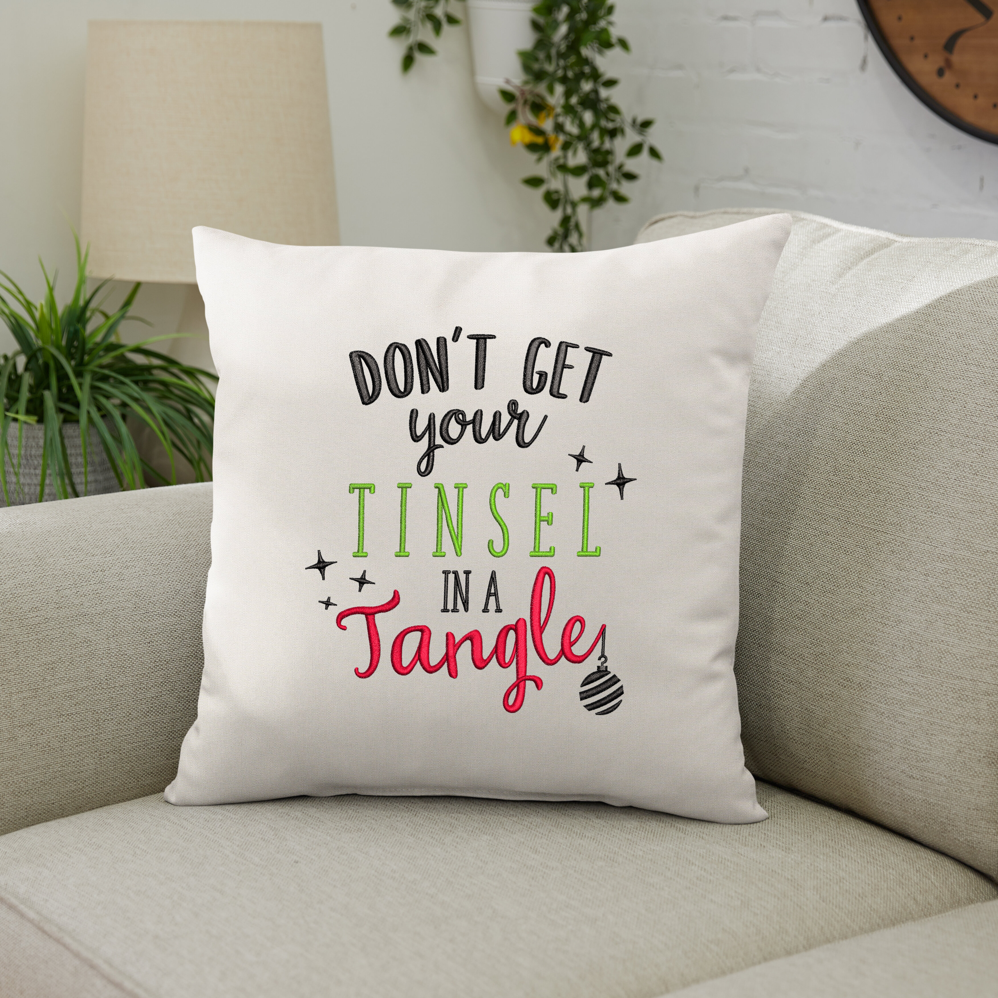 Tinsel In A Tangle Pillow
