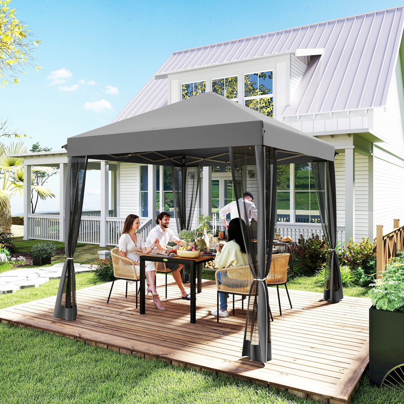 Pavillon de jardin avec pavillon escamotable 10 'x 10'
