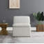 Sculpted Cream Boucle Fabric Accent Chair