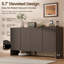 Armoire d'appoint 55 po en noyer foncé à 4 portes avec détails rainurés