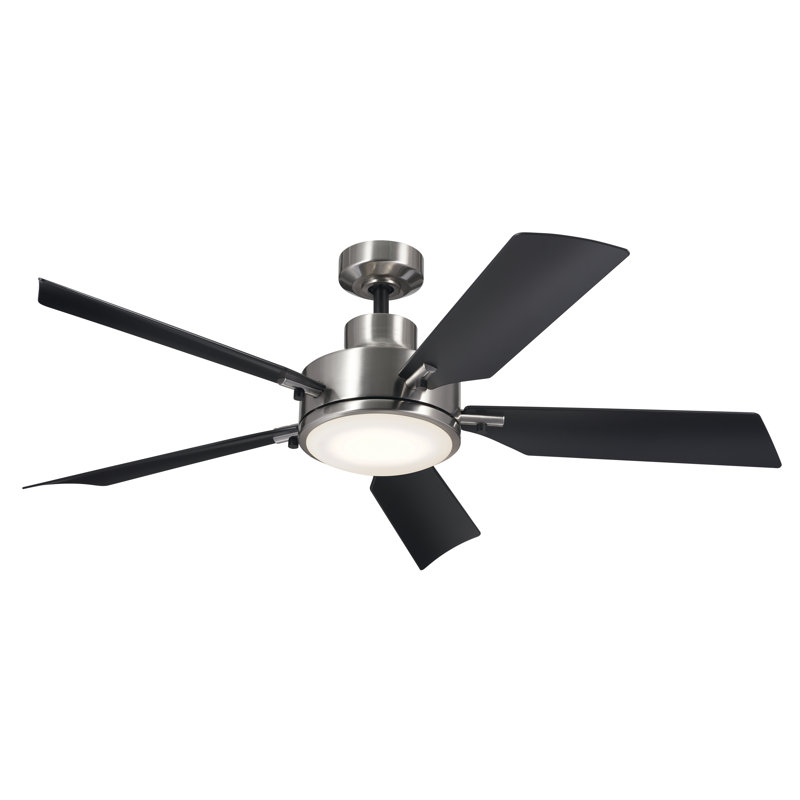 54'' Ceiling Fan with LED Lights, Brushed Stainless Steel