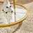 Oval Champagne Gold Iron Frame Paired with Transparent Glass Double-layer Coffee Table-364657031