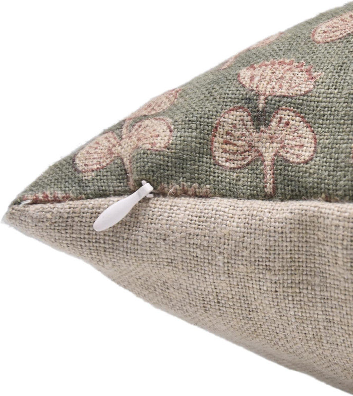 Housse de coussin Fabividine Boho, 14 po x 14 po, Carré, Motif floral bleu