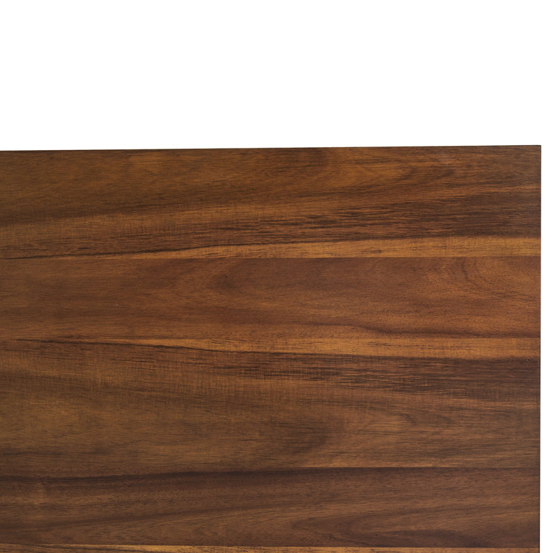 Walnut Dining Table With Stable Metal Leg Construction, 57.73" W X 35.5" D 29.4" H Base In Finish For Kitchen & Dining,