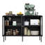 Armoire d'appoint en métal avec portes en verre l 47,2 po.