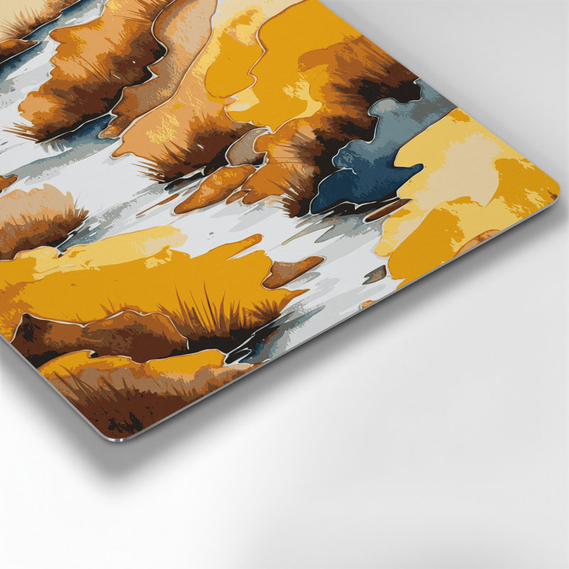 Aquarelle, paysage 69, art mural en métal brun
