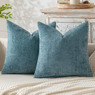 Pack Of 2 Couch Throw Pillow Covers Coastal  Modern Boho Accent Decorative Pillow Covers Soft Chenille Farmhouse Cushion Covers For Home Decor Bed Sofa Living Room