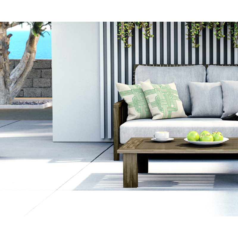 Jeté carré en polyester intérieur / extérieur, L 17 po x H 17 po, Vert
