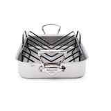 Mauviel M'cook 5-Ply Roasting Pan With Rack, Cast Stainless Steel Handles
