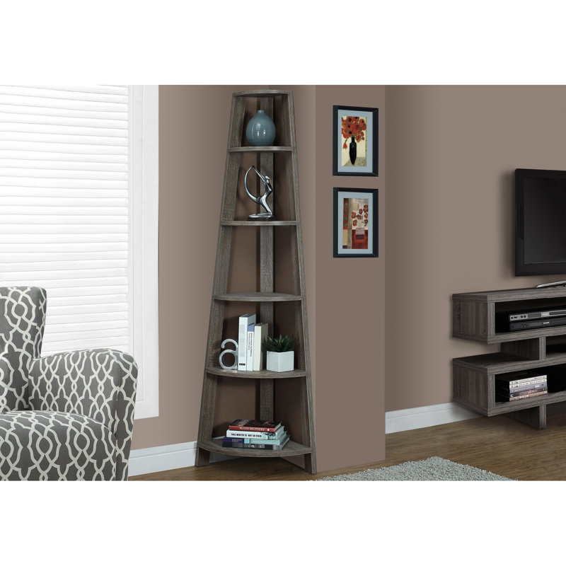Étagère de couloir moderne, H 72 po, taupe, pour la maison, H 71,23 po