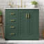 Ensemble de meuble-lavabo 36 po avec lavabo en céramique, armoire de rangement en bois massif, ensemble de meuble-lavabo autoportant avec 3 tiroirs et portes à fermeture douce