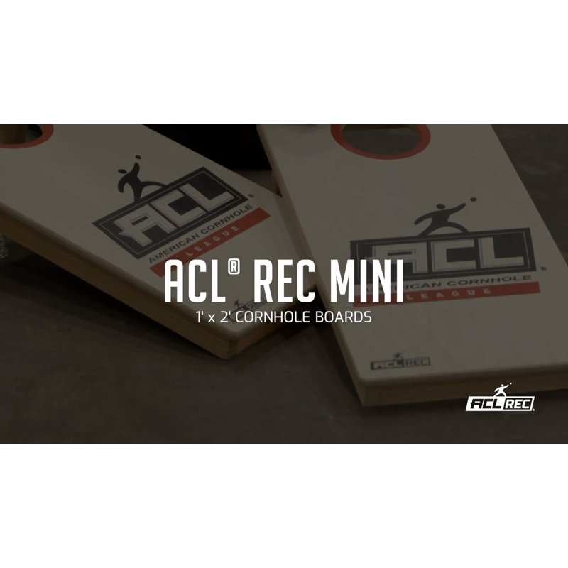 Portable Mini Cornhole Boards with Red and Black Bags