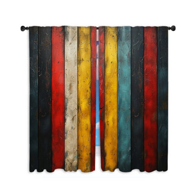 Vertical Lines Abstract Room Darkening Curtain Pair