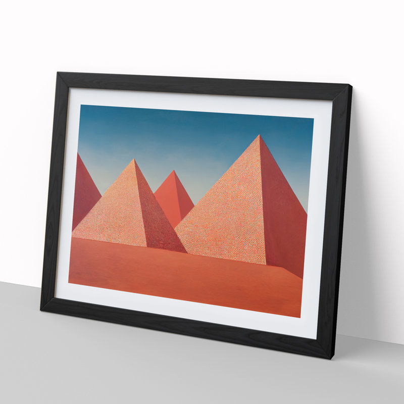 Pyramids - Single Picture Frame Print, Black Framed, 46cm H x 64cm W