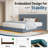 Floating Upholstered Bed Frame with Oversized Headboard and RGB LED Lighting-709867142-709867136