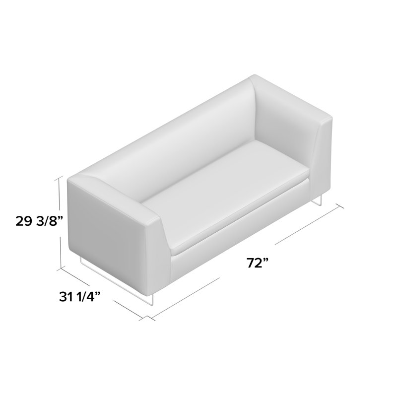 Bonnie Sofa, Camel Genuine Leather, 29" H x 72" W x 33" D