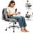 Criss Cross Ergonomic PU Leather Office Chair with Flip up Backrest and Armrests-124594316