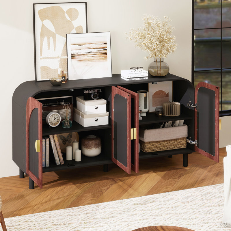Sideboard Cabinet with Gold Half-Moon Handle