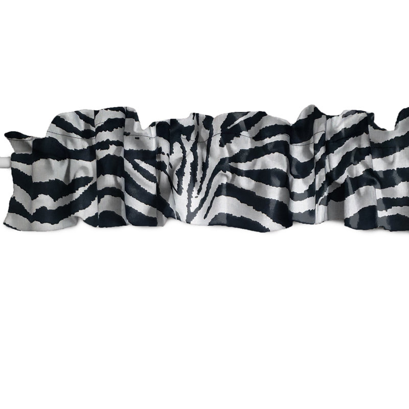 Cantonnière à imprimé zébré, L 120 po x L 9 po, Noir