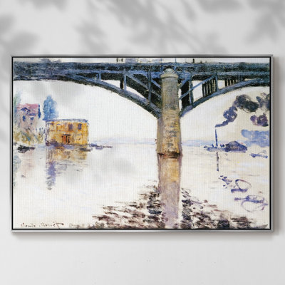 Le pont de chemin de fer à Argenteuil, 1874, reproduction d'art sur toile