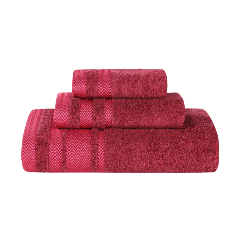 Ensemble de serviettes de bain 3 pièces Bouse Hays, Canneberge