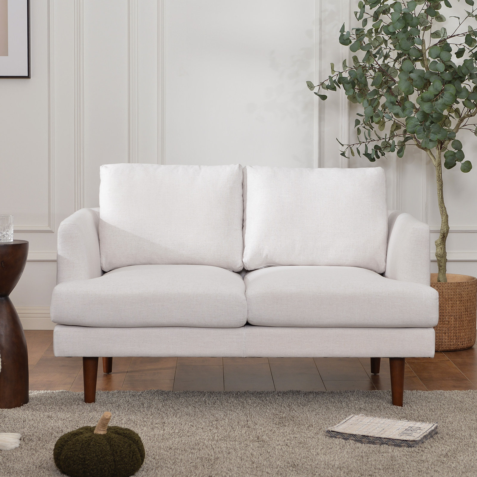 Miller 56" Upholstered Loveseat, Cream