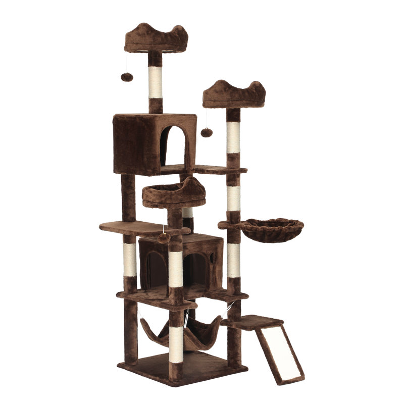 Tour pour arbre à chat à niveaux multiples 74,8 po, Brown