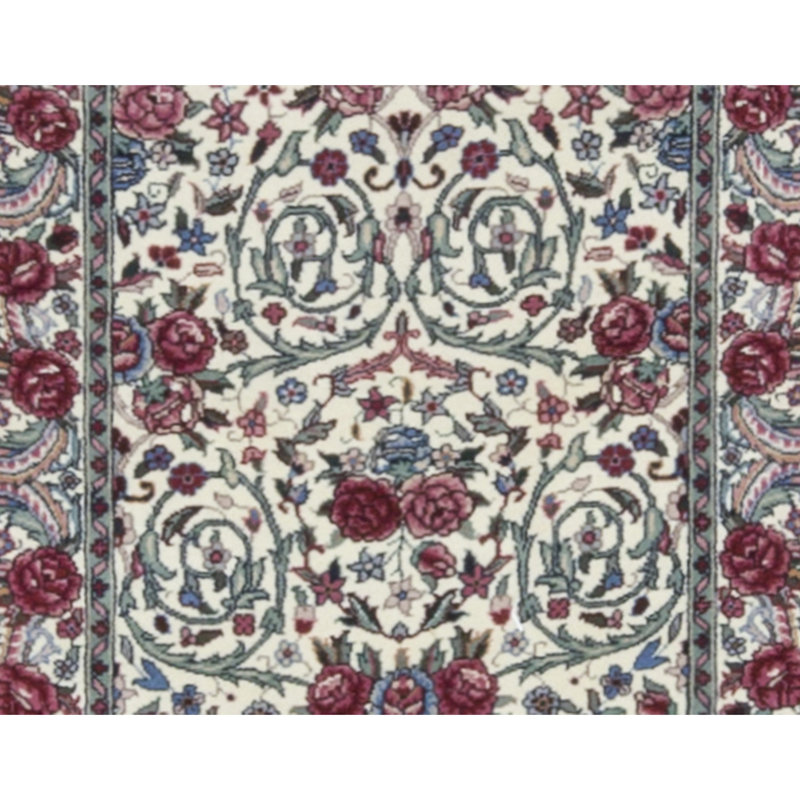 Tapis de couloir ivoire et ivoire noué à la main de haute qualité