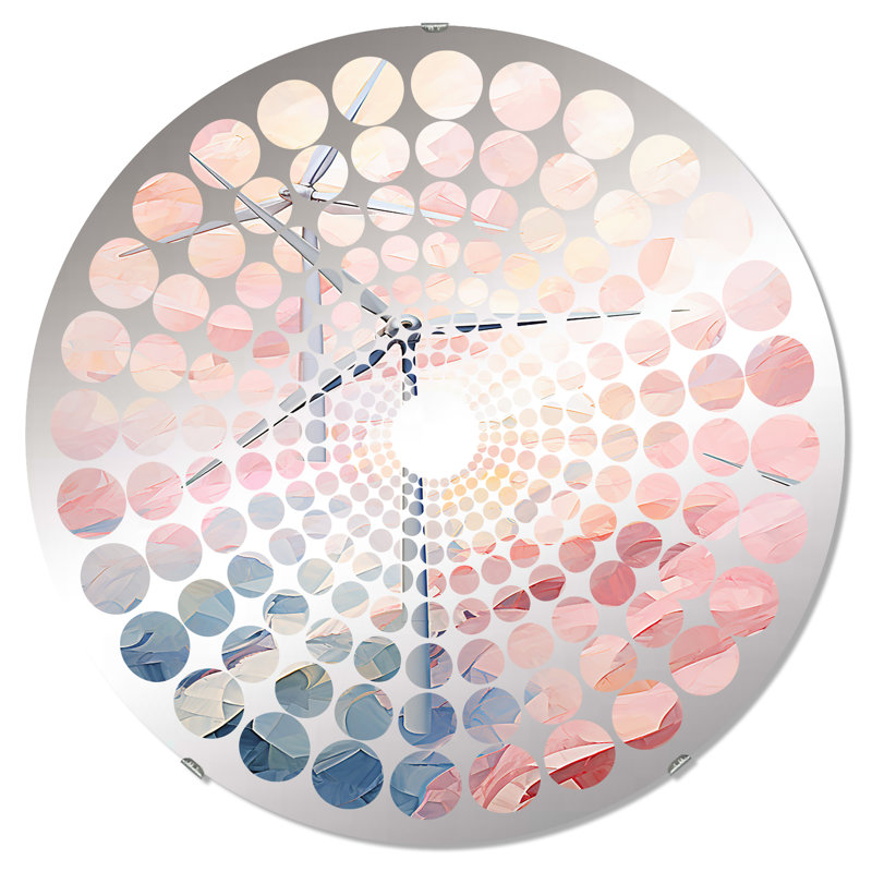 Minimalisme - Turbines à vent - Miroir décoratif à pois radiaux | Rond, 23,6 po x 23,6 po