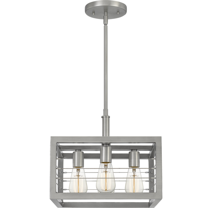 Luminaire suspendu lanterne rectangulaire 4 lumières Bernadea