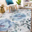 Tapis lavable lavable à fleurs crème bleu 2,5 x 7-918874047