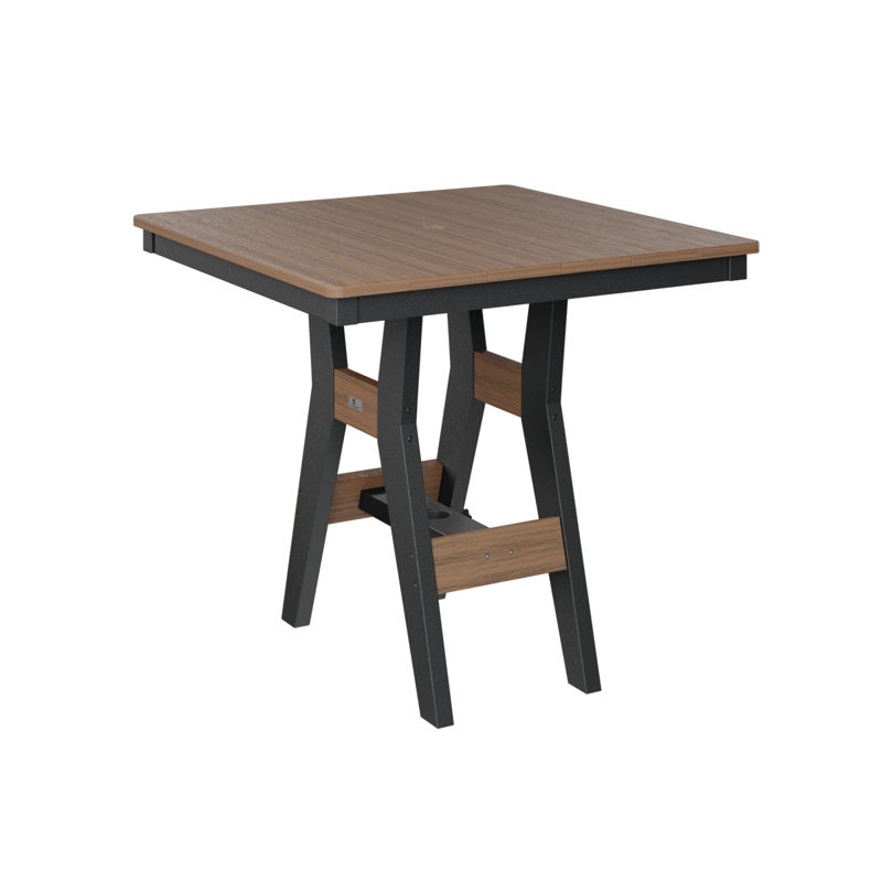 Harbor Outdoor Square Dining Table, 30.37" H x 33" W x 33" D, Black, Antique Mahogany