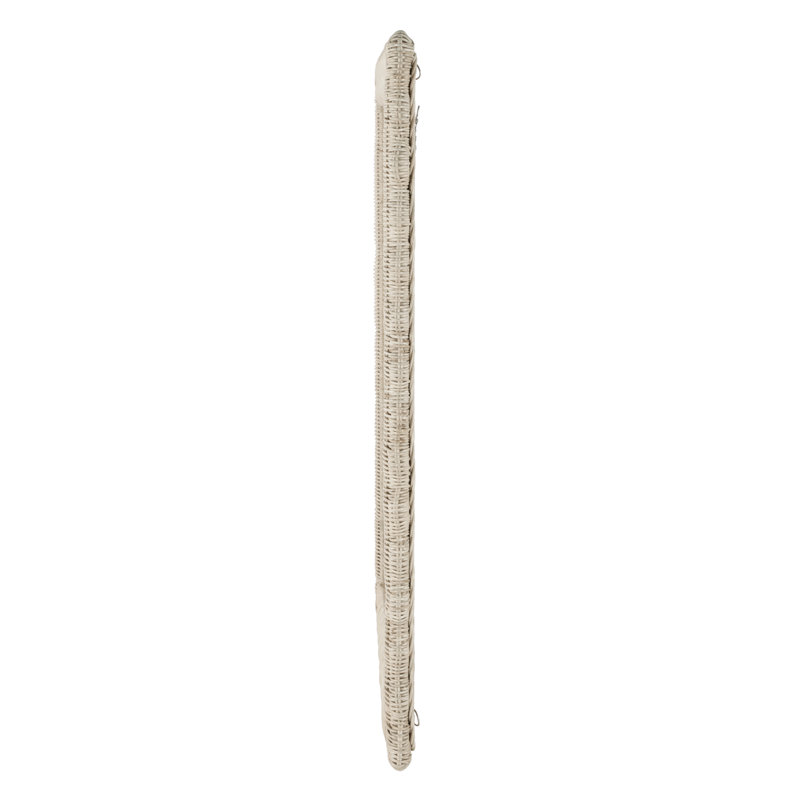 Flora Rattan Scalloped Wall Mirror, Off-White