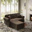 Canapé Chesterfield de 63 po en velours avec garniture cloutée et accoudoirs roulés, canapé de style Mid-Century moderne capitonné, comprenant 2 coussins-305754483